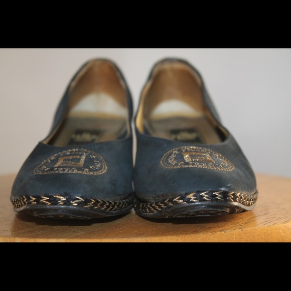 🪙 Vintage '90s Fendi FF Logo Wedge Espadrilles Heels - Picture 2 of 9